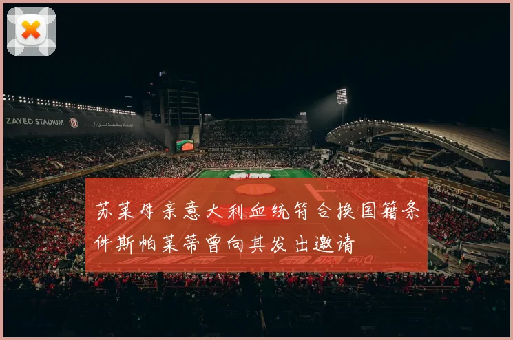 苏莱母亲意大利血统符合换国籍条件斯帕莱蒂曾向其发出邀请